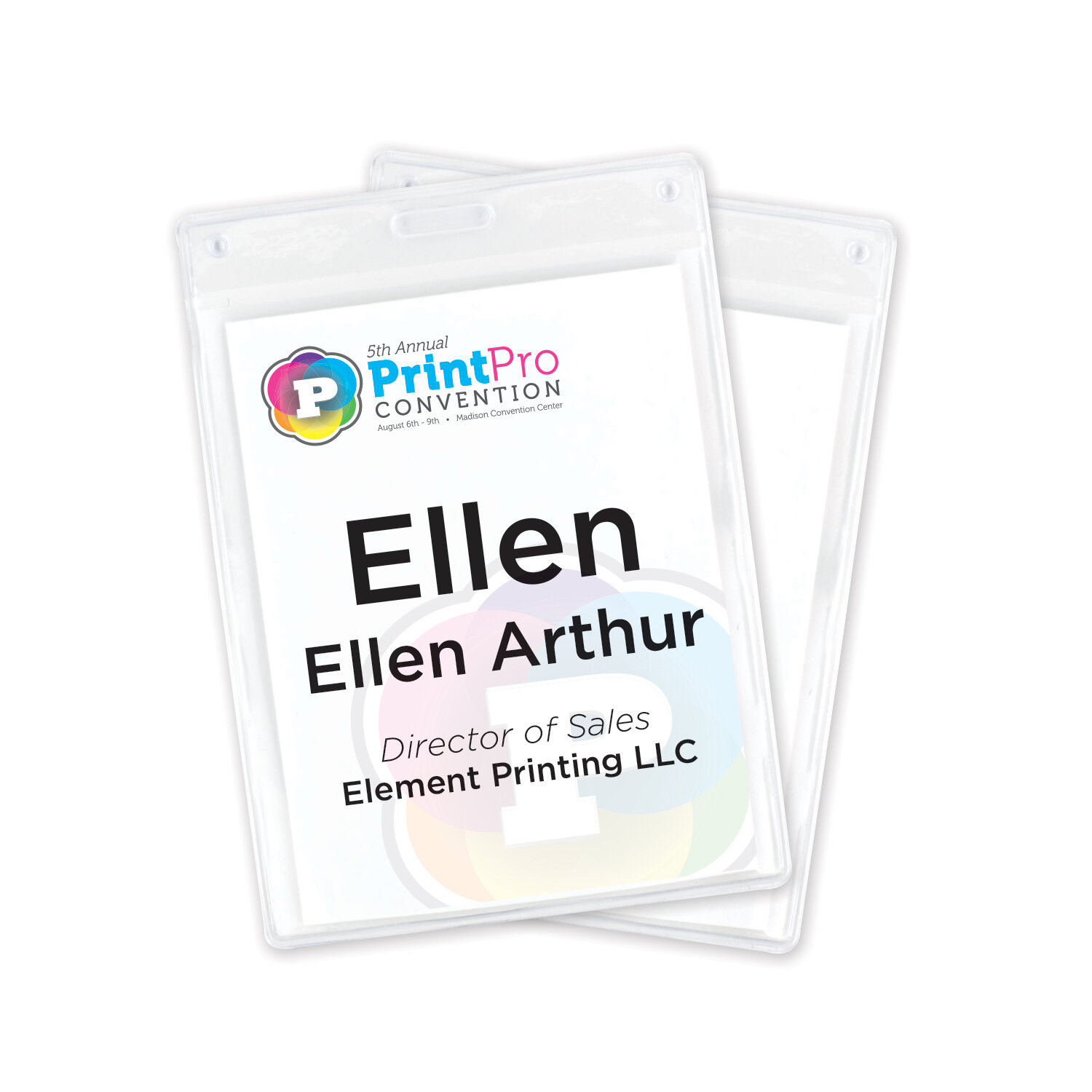 Vertical Vinyl Name Tag Holder, Slot, 3" x 4", HVV3X4S pc/nametag™ Canada