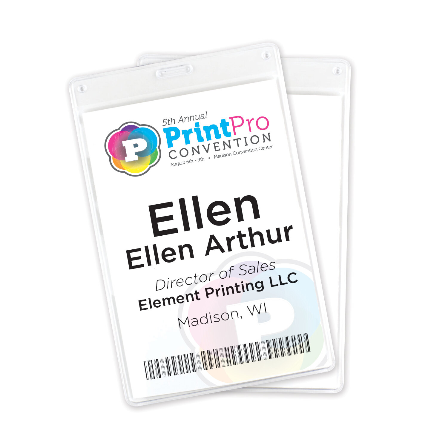 Vertical Vinyl Name Tag Holder, Slot, 35/8" x 51/2", HVVME pc