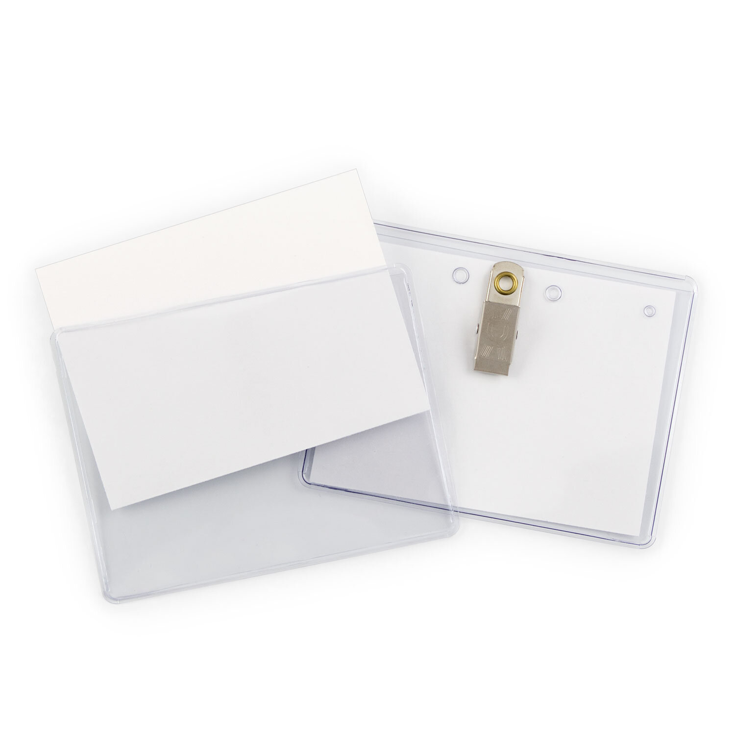 EZ Stuff® Vertical Vinyl Name Tag Holder, Clip, 4" x 3", HZCLG pc