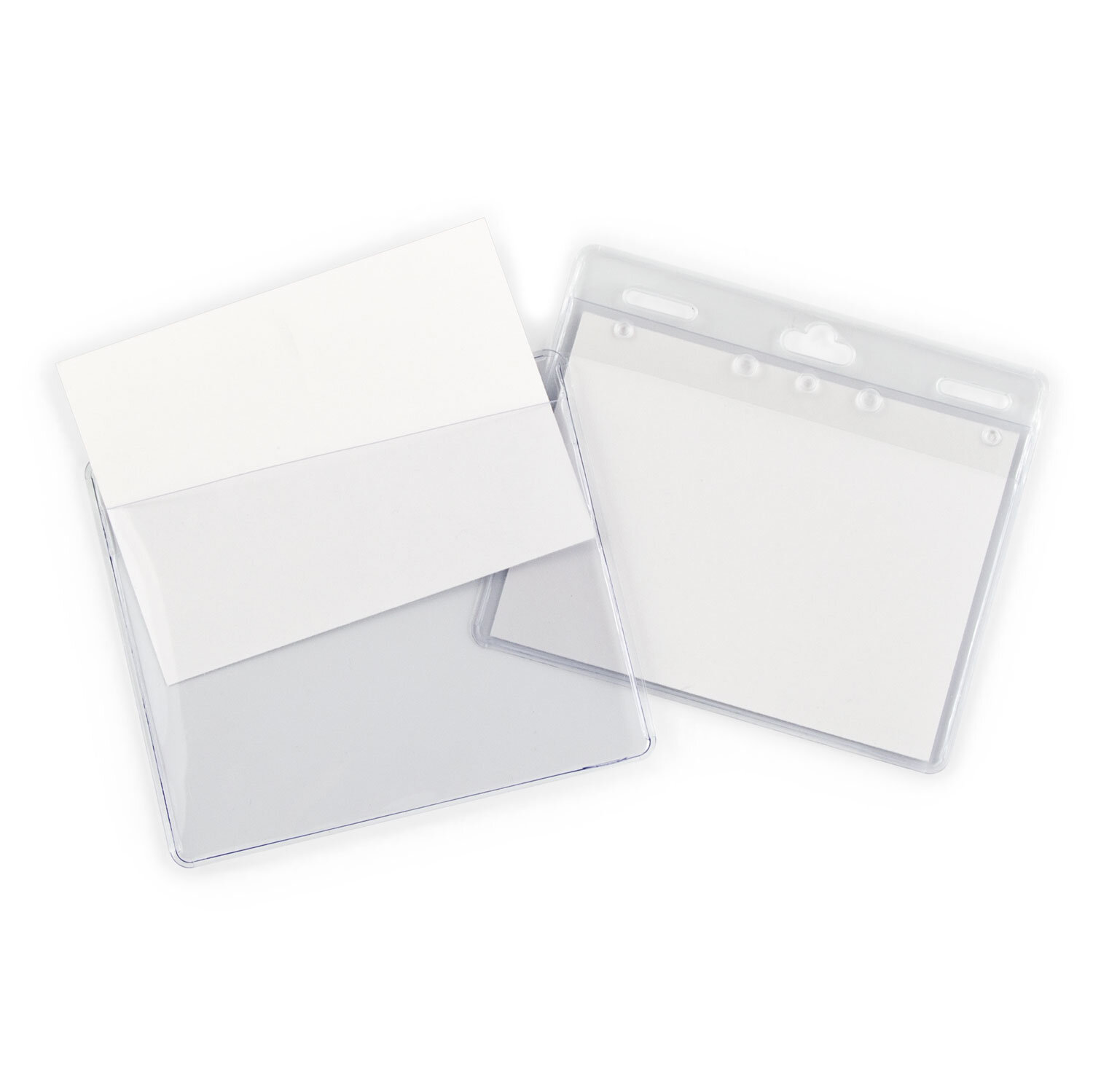 EZ Stuff® Vinyl Name Tag Holder, Universal Double Slot, 4" x 3", HZULG